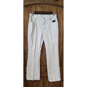 Harley Davidson Denim Pants Womens 6 White Excellent Flare Leg Logo Jeans